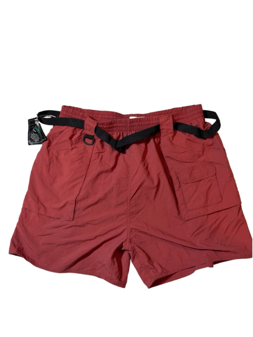 NWT Vintage Eddie Bauer Supplex Nylon Utility Cargo Shorts XXL Belted Hiking